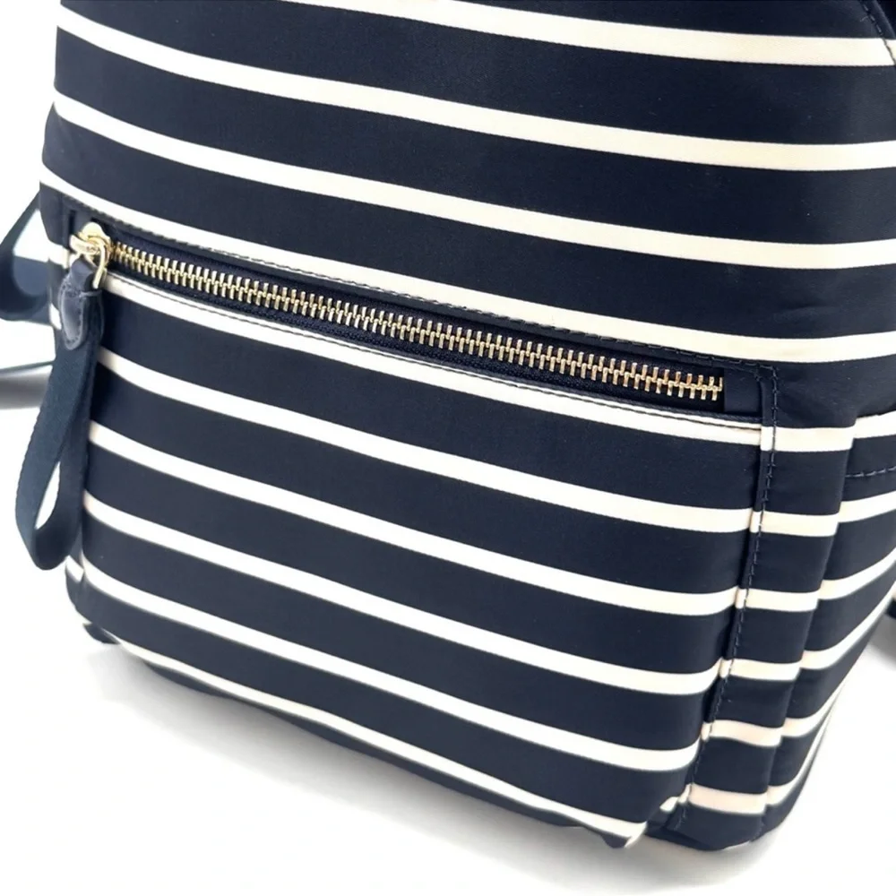 Kate Spade Chelsea Nylon Medium Backpack Navy Blue Striped